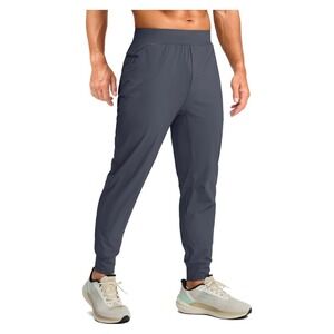 Soothfeel Mens Athletic Lightweight Jogger Pants Zipper Pockets Ink Blue Small